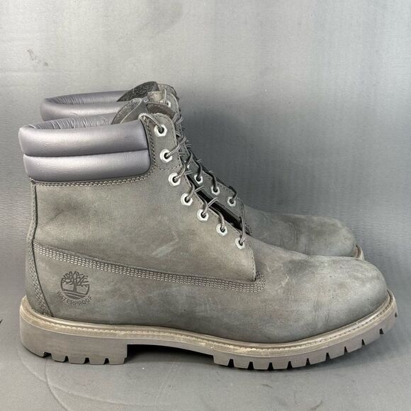 Timberland 6 Inch Premium 'Dark Grey boots men’s size 13 - Picture 1 of 9